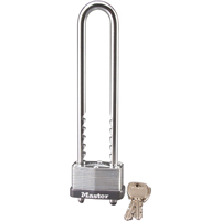 Laminated Padlock, Silver, Keyed Different, Laminated Steel, 1-3/4" Width Equipex