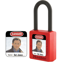 &eacute;tiquettes d'identification &agrave; photo pour cadenas en thermoplastique Zenex Equipex