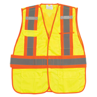 Veste d'arpenteur haute visibilit&eacute;, conforme &agrave; la CSA, Jaune lime haute visibilit&eacute;, T-Grand, Polyester Equipex