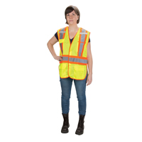 Veste d'arpenteur haute visibilit&eacute;, conforme &agrave; la CSA, Jaune lime haute visibilit&eacute;, T-Grand, Polyester Equipex