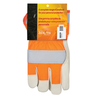 Gants d'ajusteur &agrave; chaleur sup&eacute;rieure orange haute visibilit&eacute;, Grand, Paume en Cuir fleur de vache, Doublure en Thinsulate Equipex