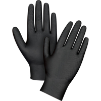 Gants d'examen de poids lourd &agrave; prise tactile, Petit, Nitrile, 8 mils, Sans poudre, Noir Equipex