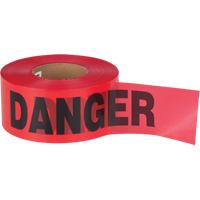 Ruban pour barricade Danger, Bilingue, 3" la x 1000' lo, 1,5 mil, Noir/rouge Equipex