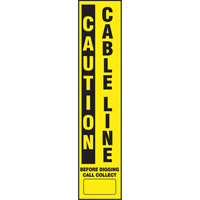 D&eacute;calcomanies pour piquet flexible de marquage - Caution Cable Line Equipex