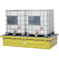Double IBC Low-Top Without Drain, 385 US gal. Spill Capacity, 110" x 55" x 20" Equipex