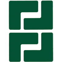 Floor Corner Marks, L, 5" L x 2" W, Green, Polyester Equipex
