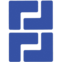 Floor Corner Marks, L, 5" L x 2" W, Blue, Polyester Equipex