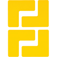 Floor Corner Marks, L, 5" L x 2" W, Yellow, Polyester Equipex