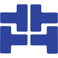 Floor Corner Marks, T, 5" L x 2" W, Blue, Polyester Equipex