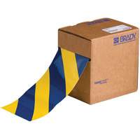 Ruban de marquage pour planchers ToughStripe, 4" x 100', Polyester, Bleu et jaune Equipex