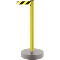 Montant ext&eacute;rieur pour barri&egrave;re TensaBarrier, Plastique, 37" h, Ruban Noir/Jaune, Longueur du ruban 13' Equipex