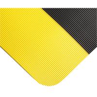 Tapis tr&egrave;s robuste pour panneau de contr&ocirc;le No 720, Ondul&eacute;, 3' x 10' x 5/8", Noir/Jaune, PVC Equipex
