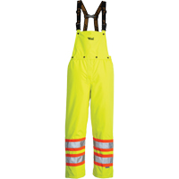 Pantalon de s&eacute;curit&eacute; Journeyman d&eacute;tachable &agrave; bavette, Polyester, Petit, Jaune lime haute visibilit&eacute; Equipex