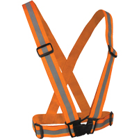 Elastic Safety Harness, High Visibility Orange, Silver Reflective Colour, One Size Equipex