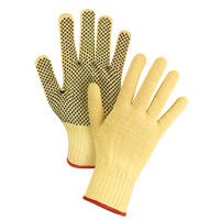 Gants tricot&eacute;s sans couture &agrave; pois, Taille Petit/7, Calibre 7, Rev&ecirc;tement PVC, Enveloppe en Kevlar, ASTM ANSI niveau A2/EN 388 niveau 3 Equipex
