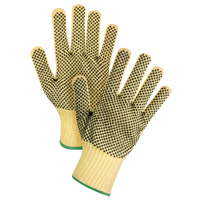 Gants tricot&eacute;s deux c&ocirc;t&eacute;s, sans couture, &agrave; pois, Taille Moyen/8, Calibre 7, Rev&ecirc;tement PVC, Enveloppe en Kevlar, ASTM ANSI niveau A2/EN 388 niveau 3 Equipex