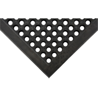 Anti-Fatigue Matting, Slotted, 3' x 5' x 7/8", Black, Natural Rubber Equipex