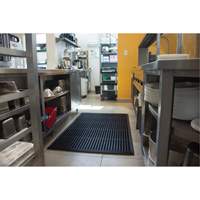 Anti-Fatigue Matting, Slotted, 3' x 5' x 7/8", Black, Natural Rubber Equipex