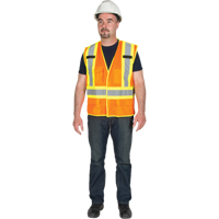 Veste de s&eacute;curit&eacute; d&eacute;tachable en cinq points de premi&egrave;re qualit&eacute;, Orange haute visibilit&eacute;, Grand/T-Grand, Polyester Equipex