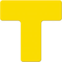 Armor Stripe Lean/5S Markers, T, 6" L x 6" W, Yellow, Plastic Equipex