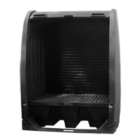Spill Containment Sheds Without Drain, 61" L x 37.25" W x 72.75" H, 1000 lbs. Load Capacity Equipex