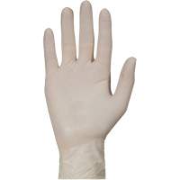 Gants jetables de calibre examen m&eacute;dical KeepKleen, Grand, Latex, 5 mils, Sans poudre, Blanc, Classe 2 Equipex