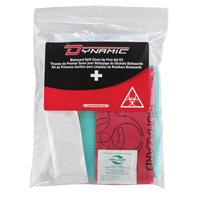 Trousse de premiers soins pour nettoyage de biorisques Dynamic, Dispositif m&eacute;dical Classe 1, Sac en plastique refermable Equipex