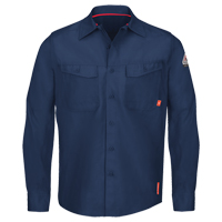 IQ Endurance&reg; Men's Work Shirts, Small, Navy Blue Equipex