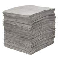 Premium Meltblown Sorbent Pads, Universal, 15" x 18", 25 gal. Absorbancy Equipex