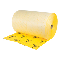Rouleaux d'avertissement de premi&egrave;re qualit&eacute; - absorbants haute visibilit&eacute;, Lourd, 150' lo x 30" la, Absorption 57 gal. Equipex