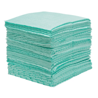 Feuilles absorbantes li&eacute;es de premi&egrave;re qualit&eacute;, Mati&egrave;res dangereuses, 15" x 18", 30 gal. d'absorption Equipex