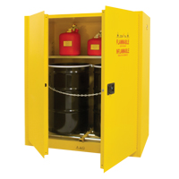 Armoire pour entreposage de barils &agrave; la verticale, Capacit&eacute; de 110 gal. US, 2 barils, Jaune Equipex