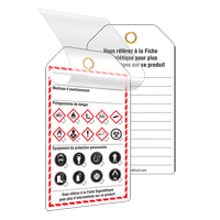 &eacute;tiquettes auto-plastifiantes pour le milieu de travail, Papier cartonn&eacute;, 3-3/8" la x 5-3/4" h, Français Equipex