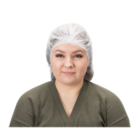 Pleated Bouffant Cap, Polypropylene, 19", White Equipex