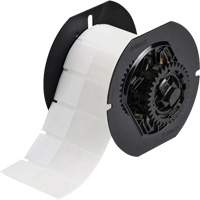 Self-Laminating Wire & Cable Label, Vinyl, 1" L x 2.6" H, Clear/White Equipex