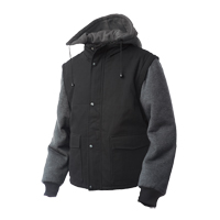 Manteau avec manches &agrave; fermeture &agrave; glissi&egrave;re, Hommes, Grand, Noir Equipex