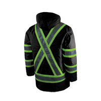 Lined Safety Parka, Black, Large Equipex