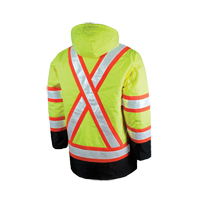 Lined Safety Parka, High Visibility Lime-Yellow, Large Equipex