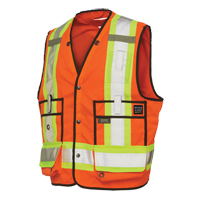 Veste de s&eacute;curit&eacute; pour arpenteur, Orange haute visibilit&eacute;, Grand, Polyester Equipex