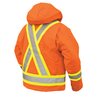 Safety Jacket, High Visibility Orange, Large Equipex