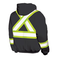 Insulated Safety Hoodie, Polyester, Large, Black Equipex