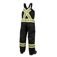 Lined Safety Overalls, Polyester/Polyurethane, Large, Black Equipex