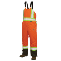 Lined Safety Overalls, Polyester/Polyurethane, Large, High Visibility Orange Equipex