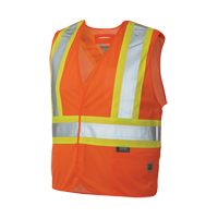 Veste de s&eacute;curit&eacute; d&eacute;tachable en cinq points, Orange haute visibilit&eacute;, Grand/T-Grand, Polyester Equipex