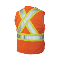 Veste de s&eacute;curit&eacute; d&eacute;tachable en cinq points, Orange haute visibilit&eacute;, Grand/T-Grand, Polyester Equipex