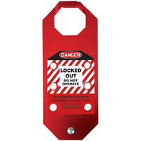 Stopout&reg; OSHA Danger Aluma-Tag Locked Out Do Not Operate Hasp, Red Equipex