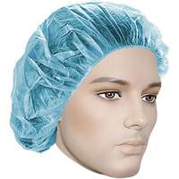 Bouffant Caps, Polypropylene, 18", Blue Equipex