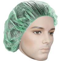 Bouffant Caps, Polypropylene, 21", Green Equipex