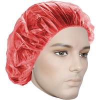 Bouffant Caps, Polypropylene, 21", Red Equipex