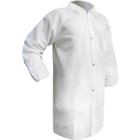 Disposable Lab Coat, Polypropylene, White, Medium Equipex